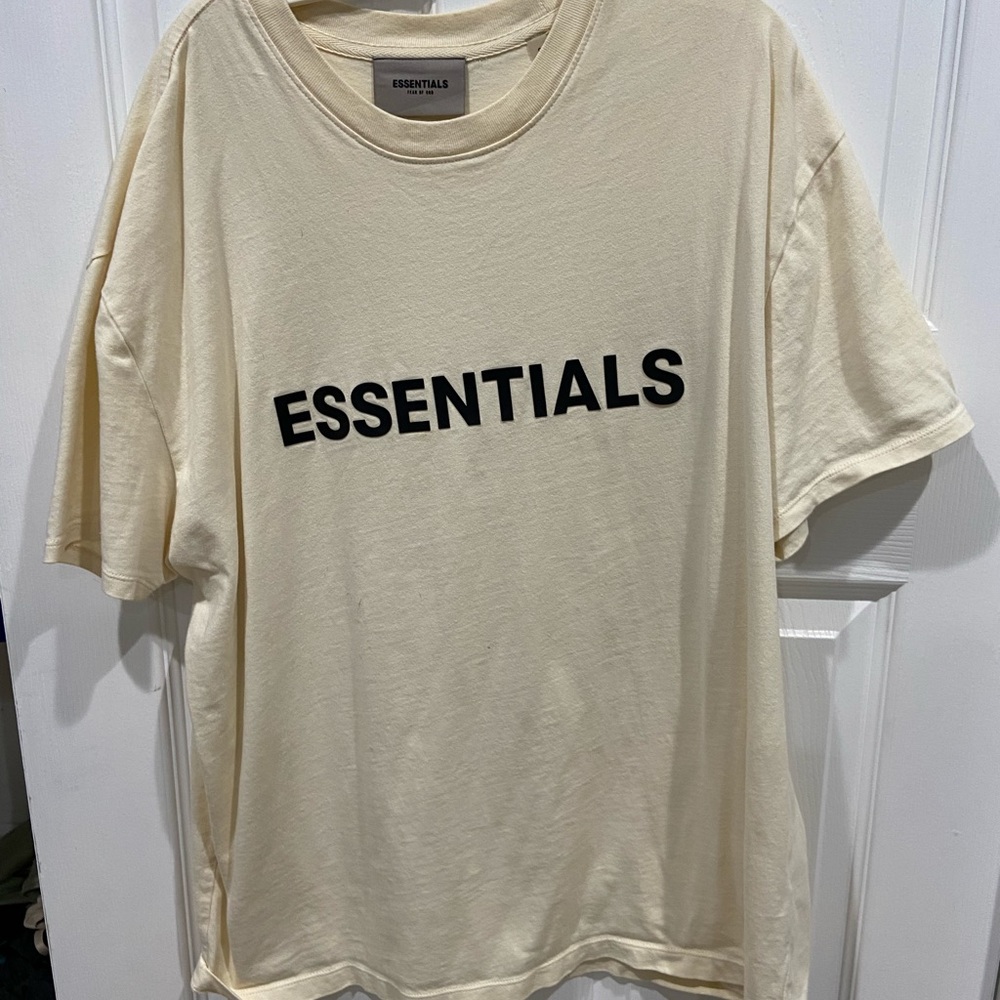 Essentials Cream Short Sleeve Tee